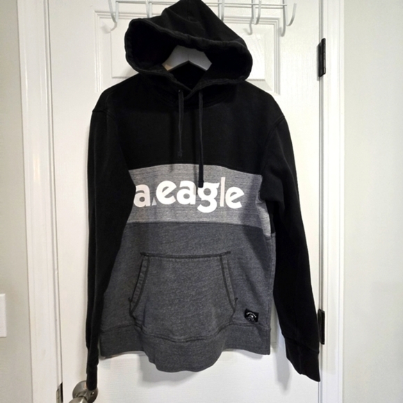 American Eagle Men's Colorblock‎ Logo Hoodie Pullover Sweatshirt Medium - Picture 1 of 13